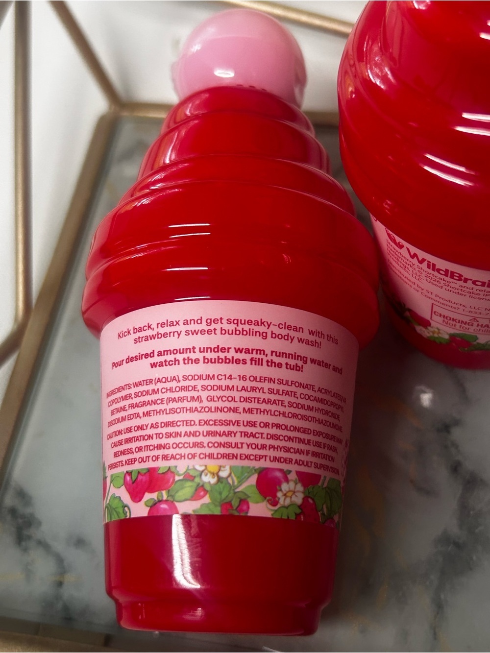 Strawberry Shortcake Pink Bath & Body Set Candle Bubble Bath Gift Set - Picture 9 of 9